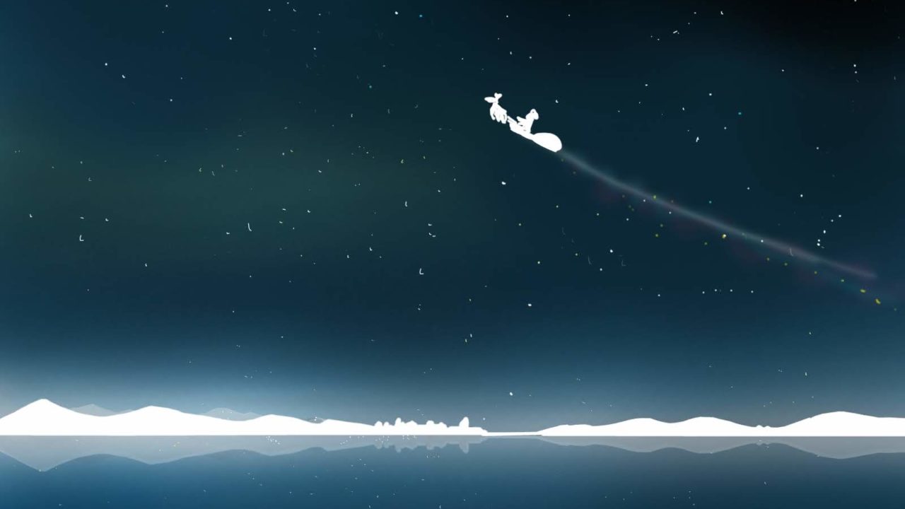 サンタクロースが空飛ぶイラスト